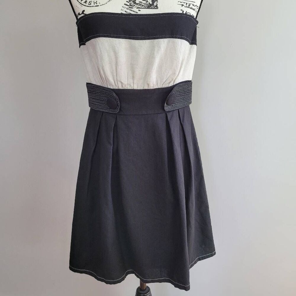 Vintage y2k Charlotte Russe linen blend dress mini strapless‎ twee coquette